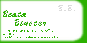 beata bineter business card